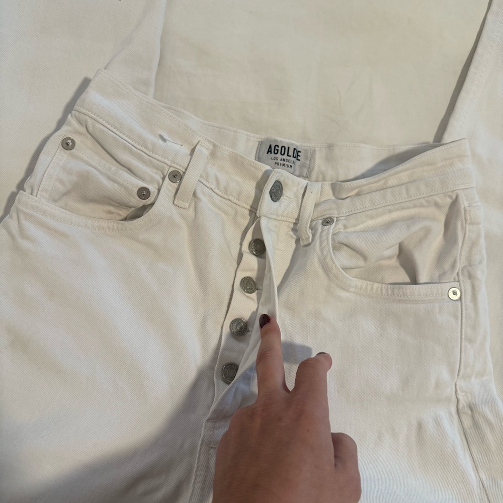 AGOLDE white jeans denim Riley straight leg 26 - Picture 4 of 11